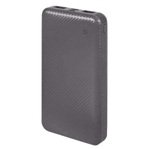 Универсальный аккумулятор Rib 10 (10000 мАч), белый, 13,5х6.8х1,5 см - Универсальный аккумулятор Rib 10 (10000 мАч), серый, 13,5х6.8х1,5 см