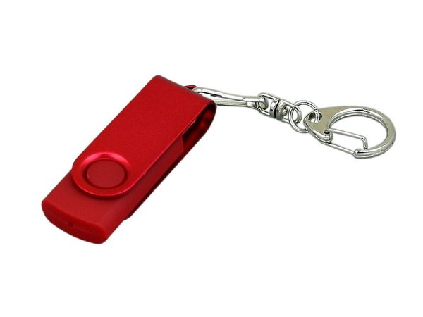 USB 3.0- флешка промо на 128 Гб с поворотным механизмом и однотонным металлическим клипом - USB 3.0- флешка промо на 128 Гб с поворотным механизмом и однотонным металлическим клипом