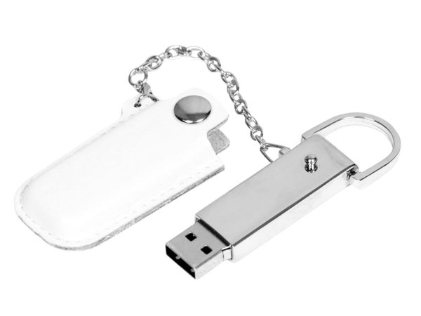 USB 2.0- флешка на 64 Гб в массивном корпусе с кожаным чехлом - USB 2.0- флешка на 64 Гб в массивном корпусе с кожаным чехлом