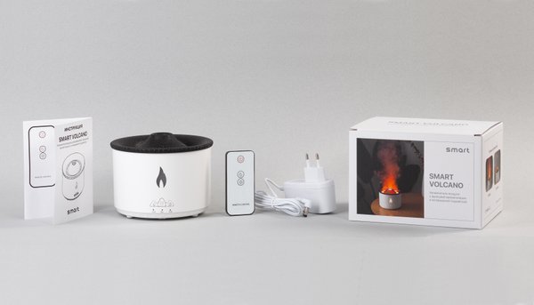 Увлажнитель воздуха "Smart Volcano"с пультом ДУ, функцией ароматерапии и интерьерной подсветкой - Увлажнитель воздуха "Smart Volcano"с пультом ДУ, функцией ароматерапии и интерьерной подсветкой белый с черным
