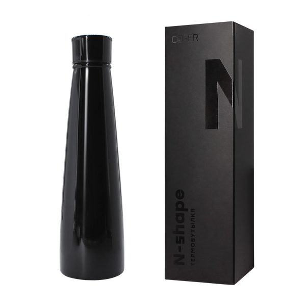 Термобутылка для напитков N-shape - Термобутылка для напитков N-shape (черный)