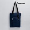 Шоппер Superbag Pocket, с внутренним креплением (карабин) и чехлом для мелочей (темно-синий с черным)