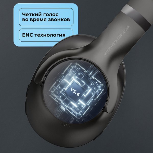 Беспроводные накладные наушники Stereo Ultra ANC, BT 5.4, ANC/ENC, 500мАч - Беспроводные накладные наушники Stereo Ultra ANC, BT 5.4, ANC/ENC, 500мАч