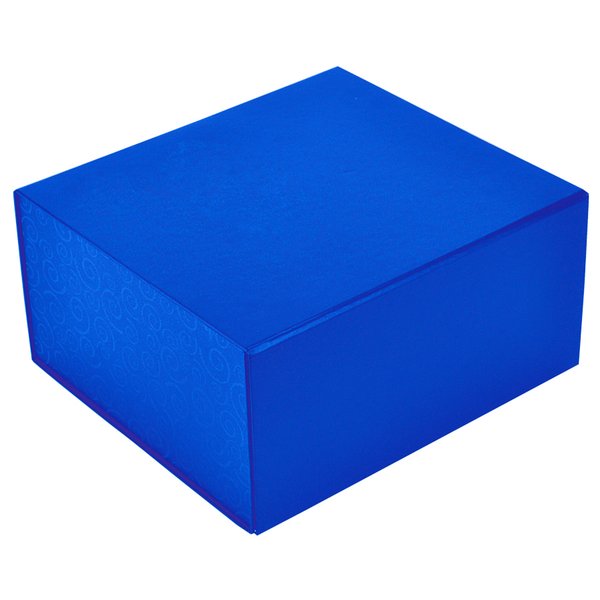 Упаковка подарочная, коробка складная размер 22 x 20 x 11 см - Коробка подарочная складная , синий, 22 x 20 x 11 cm, кашированный картон, тиснение, шелкография