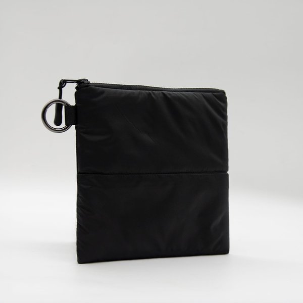 Органайзер для мелочей Superbag Bubble, стёганый, на молнии, с креплением на кольцо-карабин - Органайзер для мелочей Superbag Bubble, стёганый, на молнии, с креплением на кольцо-карабин (черный)