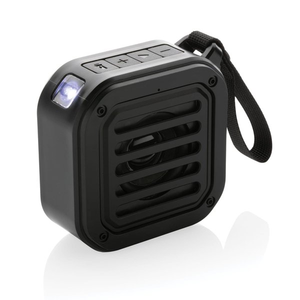 Колонка из переработанного пластика RCS с фонариком и солнечной батареей, IPX5, 3 Вт - Колонка из переработанного пластика RCS с фонариком и солнечной батареей, IPX5, 3 Вт