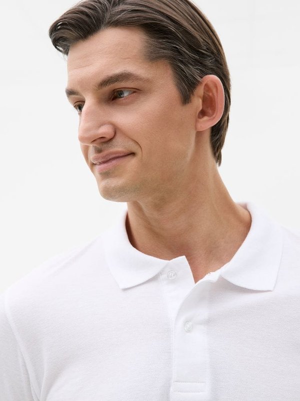 Рубашка поло мужская с длинным рукавом Perfect LSL Men, белая