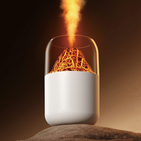 Светодиодный USB увлажнитель-аромадиффузор Volcano 2.0, белый - Светодиодный USB увлажнитель-аромадиффузор Volcano 2.0, белый