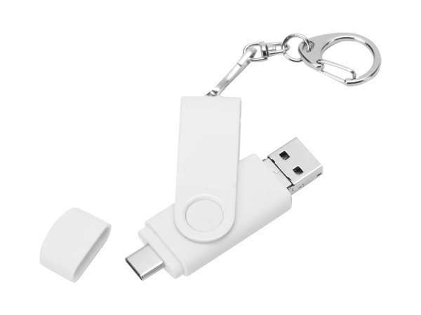 USB 3.0/micro USB/Type-C - флешка на 32 Гб 3-в-1 с поворотным механизмом - USB 3.0/micro USB/Type-C - флешка на 32 Гб 3-в-1 с поворотным механизмом