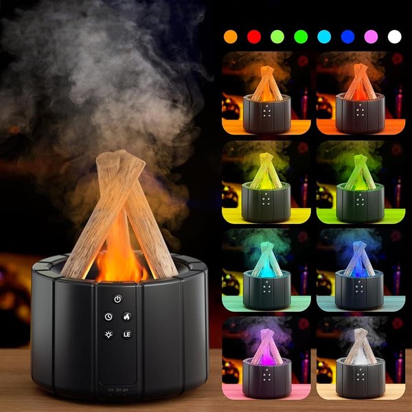 Светодиодный USB увлажнитель-аромадиффузор Bonfire с пультом Д/У, чёрный - Светодиодный USB увлажнитель-аромадиффузор Bonfire с пультом Д/У, чёрный