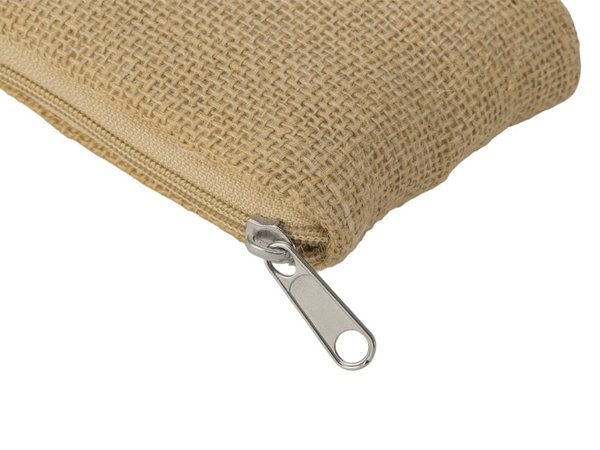 Складная сумка Jute из хлопка и джута с карманом - Складная сумка Jute из хлопка и джута с карманом