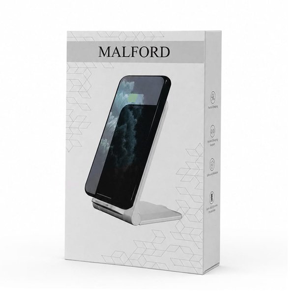 Беспроводное складное зарядное устройство Malford 15W - Беспроводное складное зарядное устройство Malford 15W, белый