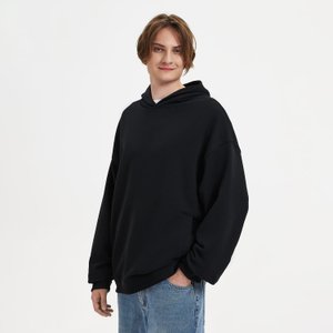 худи оверсайз унисекс фьюжн (fusion), черный, размер xl/2xl