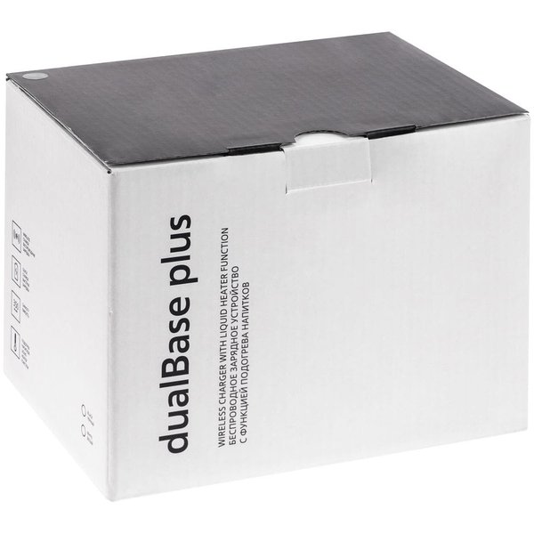 Кружка с подогревом и беспроводной зарядкой dualBase plus, черная