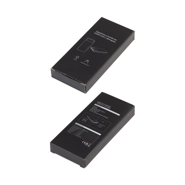 Зарядное устройство "Lumos" 10000 mAh с фонариком - Зарядное устройство "Lumos" 10000 mAh с фонариком черный
