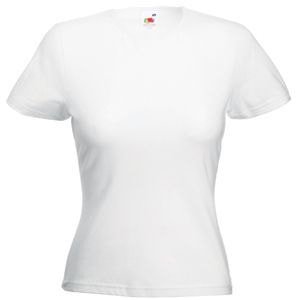 Футболка женская LADY FIT CREW NECK T 210 - Футболка "Lady-Fit Crew Neck T", белый_M, 95% х/б, 5% эластан, 200 г/м2