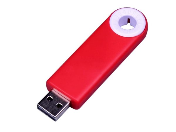 USB 2.0- флешка промо на 64 Гб прямоугольной формы, выдвижной механизм - USB 2.0- флешка промо на 64 Гб прямоугольной формы, выдвижной механизм
