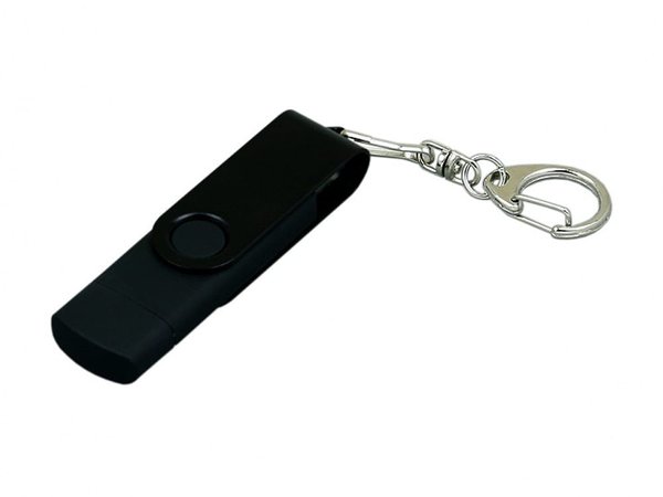 USB 2.0- флешка на 32 Гб с поворотным механизмом и дополнительным разъемом Micro USB - USB 2.0- флешка на 32 Гб с поворотным механизмом и дополнительным разъемом Micro USB