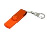 USB 2.0- флешка на 16 Гб с поворотным механизмом и дополнительным разъемом Micro USB