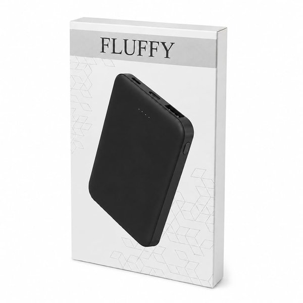 Внешний аккумулятор Fluffy, 5000 Mah - Внешний аккумулятор Fluffy, 5000 Mah, черный