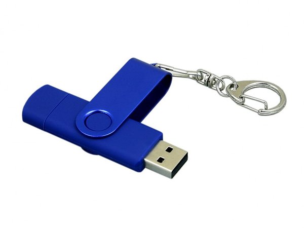 USB 2.0- флешка на 16 Гб с поворотным механизмом и дополнительным разъемом Micro USB - USB 2.0- флешка на 16 Гб с поворотным механизмом и дополнительным разъемом Micro USB