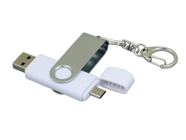 USB 2.0- флешка на 16 Гб с поворотным механизмом и дополнительным разъемом Micro USB - USB 2.0- флешка на 16 Гб с поворотным механизмом и дополнительным разъемом Micro USB