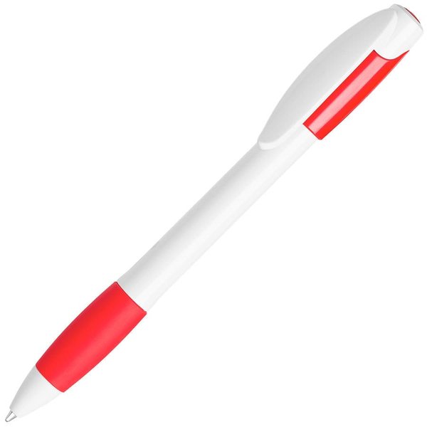 Ручка шариковая с грипом X-5 - X-5, ручка шариковая, красный/белый, пластик