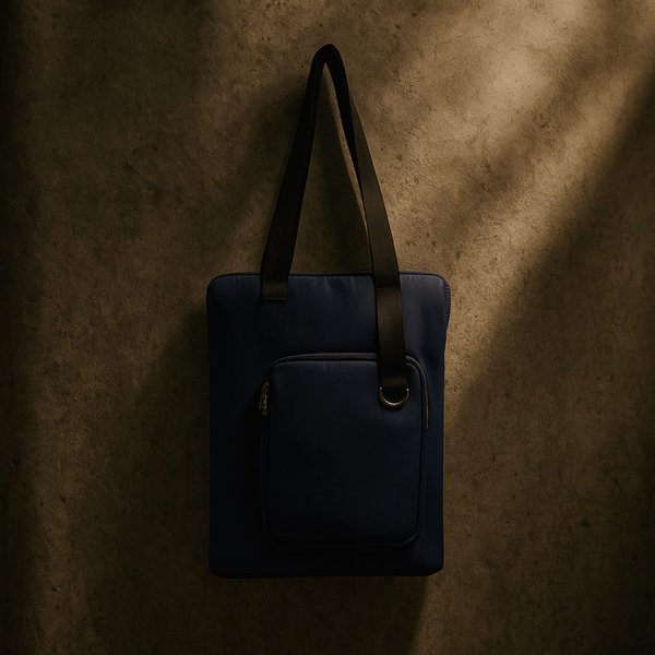 Шоппер Superbag Pocket, с внутренним креплением (карабин) и чехлом для мелочей - Шоппер Superbag Pocket, с внутренним креплением (карабин) и чехлом для мелочей (темно-синий с черным)