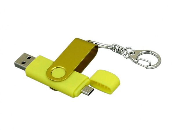 USB 2.0- флешка на 32 Гб с поворотным механизмом и дополнительным разъемом Micro USB - USB 2.0- флешка на 32 Гб с поворотным механизмом и дополнительным разъемом Micro USB
