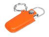 USB 2.0- флешка на 64 Гб в массивном корпусе с кожаным чехлом