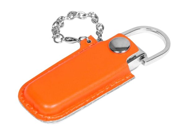USB 2.0- флешка на 64 Гб в массивном корпусе с кожаным чехлом - USB 2.0- флешка на 64 Гб в массивном корпусе с кожаным чехлом