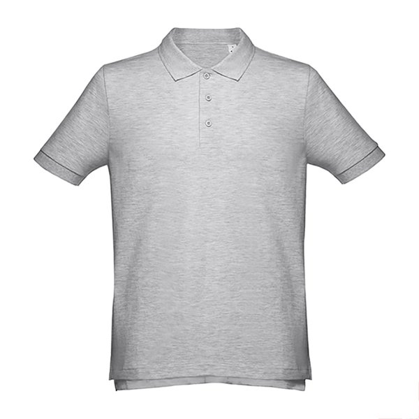Рубашка-поло мужская ADAM 195 - Рубашка-поло мужская ADAM, серый меланж, 4XL, 85% хлопок, 15% вискоза, плотность 195 г/м2