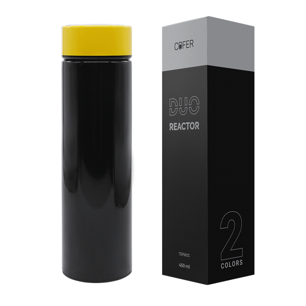 Термос Reactor duo black с датчиком температуры - Термос Reactor duo black с датчиком температуры (черный с желтым)