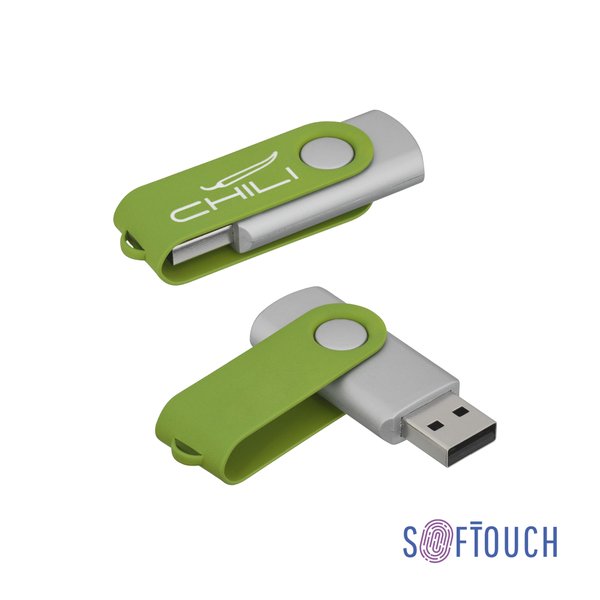Флеш-карта "Vostok", объем памяти 16GB, покрытие soft touch# - Флеш-карта "Vostok", объем памяти 16GB, покрытие soft touch# зеленое яблоко
