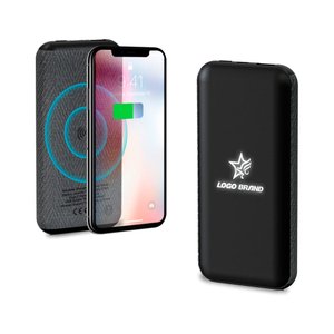 внешний аккумулятор stormoway, 10000 mah с беспроводной зарядкой, черный