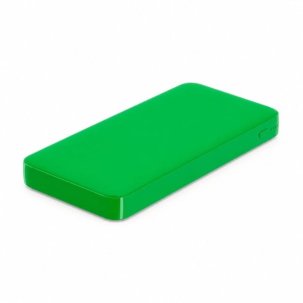 Внешний аккумулятор Polus, 10000 Mah, софт-тач покрытие - Внешний аккумулятор Polus, 10000 Mah, софт-тач покрытие, зеленый