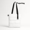 Шоппер Superbag Bubble, стёганый, с магнитной кнопкой (белый с черным)