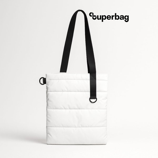 Шоппер Superbag Bubble, стёганый, с магнитной кнопкой - Шоппер Superbag Bubble, стёганый, с магнитной кнопкой (белый с черным)