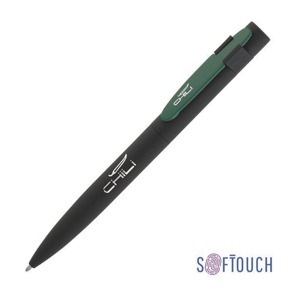 Ручка шариковая "Lip", покрытие soft touch - Ручка шариковая "Lip", покрытие soft touch черный с зеленым
