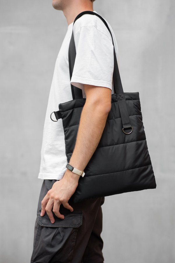 Шоппер Superbag Bubble, стёганый, с магнитной кнопкой - Шоппер Superbag Bubble, стёганый, с магнитной кнопкой (черный)