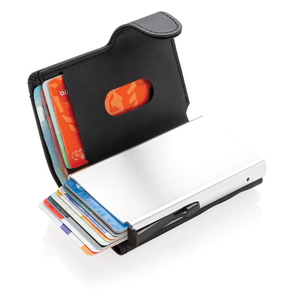 Алюминиевый картхолдер Standard с PU кошельком и защитой RFID - Алюминиевый картхолдер Standard с PU кошельком и защитой RFID