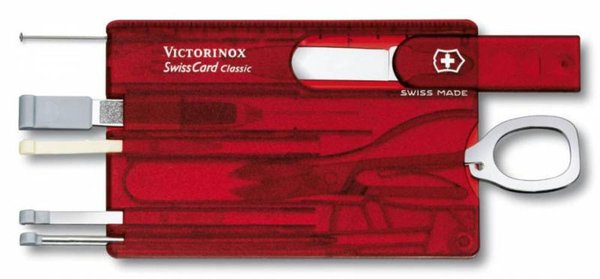 Набор инструментов SwissCard, полупрозрачный красный