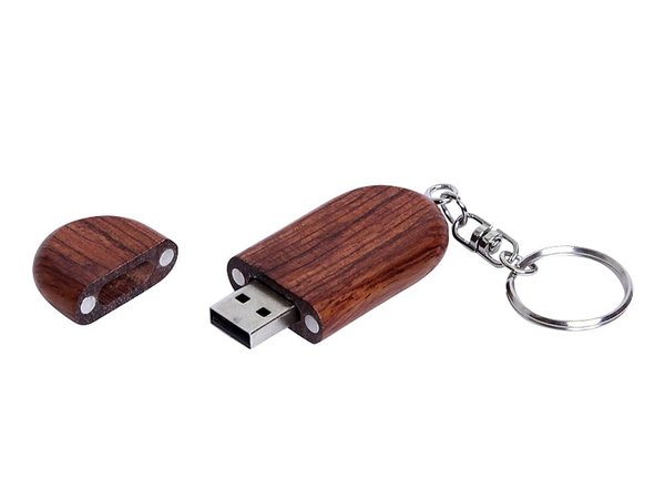 USB 2.0- флешка на 16 Гб овальной формы и колпачком с магнитом - USB 2.0- флешка на 16 Гб овальной формы и колпачком с магнитом