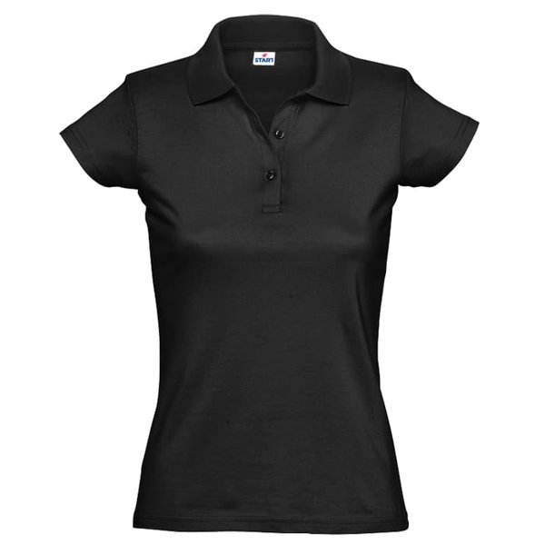 Поло женское "Miss Style" - Поло "Miss Style" джерси, 100% хлопок, 170 г/м2, черный_M