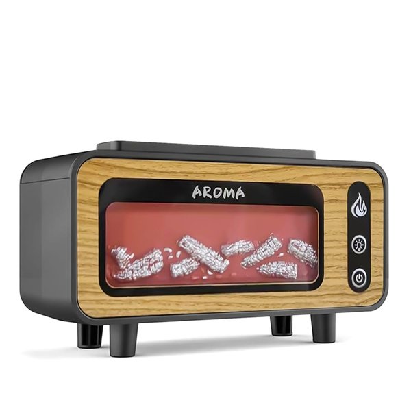 Светодиодный USB увлажнитель-аромадиффузор Vintage Fireplace, коричневый - Светодиодный USB увлажнитель-аромадиффузор Vintage Fireplace, коричневый
