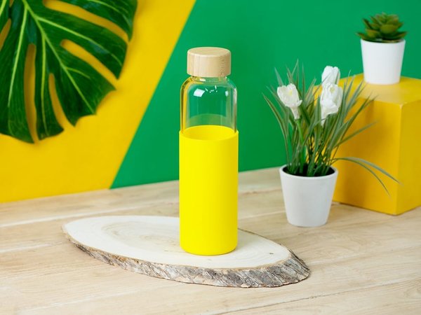 Стеклянная бутылка для воды в силиконовом чехле «Refine» - Стеклянная бутылка для воды в силиконовом чехле «Refine»