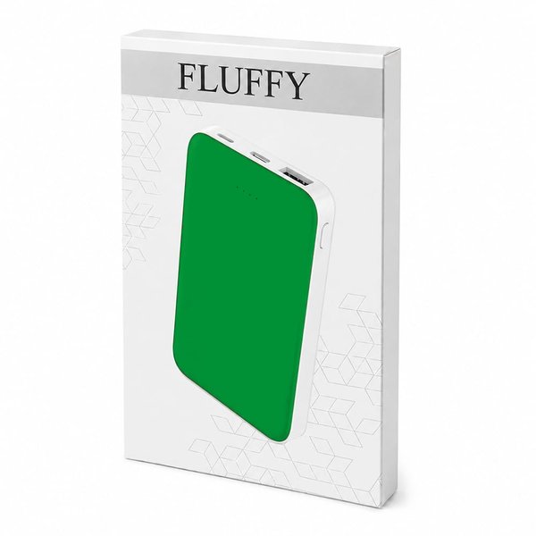Внешний аккумулятор Fluffy, 5000 Mah - Внешний аккумулятор Fluffy, 5000 Mah, зеленый