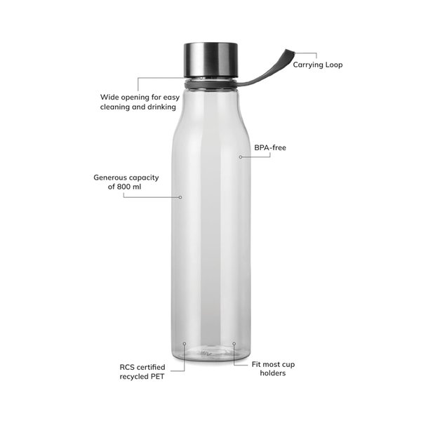 Бутылка для воды VINGA Lean из rPET RCS, 800 мл - Бутылка для воды VINGA Lean из rPET RCS, 800 мл