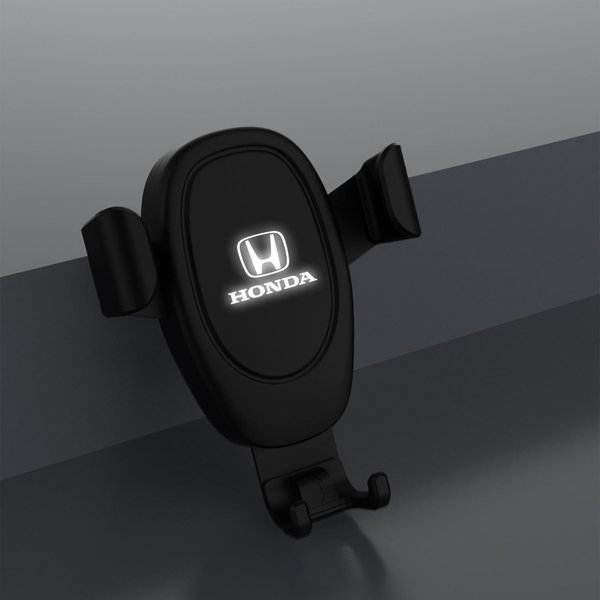 Автомобильное беспроводное (10W) зарядное устройство "Clamp SOFTTOUCH" с подсветкой логотипа, покрытие soft touch - Автомобильное беспроводное (10W) зарядное устройство "Clamp SOFTTOUCH" с подсветкой логотипа, покрытие soft touch черный
