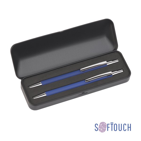 Набор "Ray" (ручка+карандаш), покрытие soft touch - Набор "Ray" (ручка+карандаш), покрытие soft touch синий